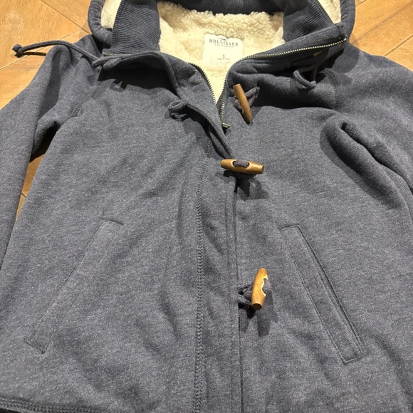 Hollister Dark Blue Hoodie with Toggle Closures, Size S - Picture 5 of 8